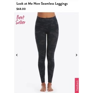 SPANX Look at Me Now Seamless Leggings in black camo
